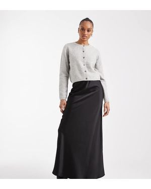 Vero Moda Satin Bias Midi Skirt - Grey