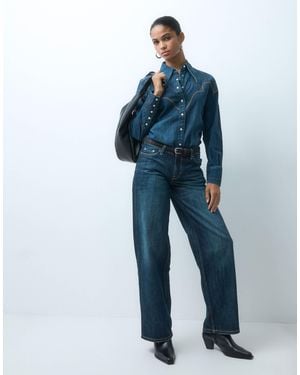 Wrangler Denim-westernhemd - Blau