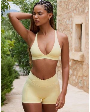 BO+TEE Bo + Tee V-neck Sports Bra - Natural