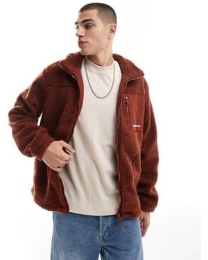 Jack & Jones Borg Zip Through Jacket - Brown