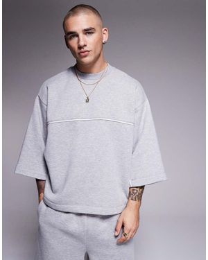 ASOS Sudadera Gris Jaspeado Extragrande Con Mangas 3/4 De