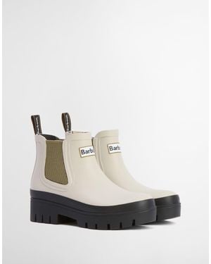 Barbour Halton Chunky Chelsea Wellington Boots - White