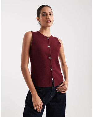 ONLY – weste aus kompaktem strick - Rot