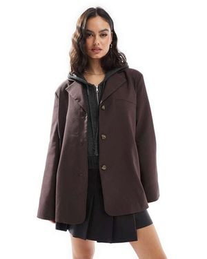ASOS High Break Oversized Blazer - Brown
