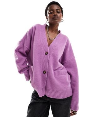 Monki – oversize-strickjacke - Lila