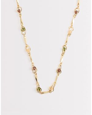 Mango Beaded Chain Necklace - Metallic