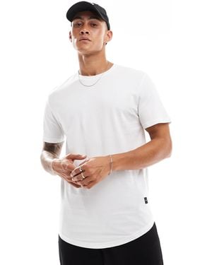 Only & Sons – longline-t-shirt - Weiß