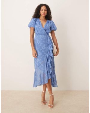 ANAYA Floral Keyhole Back Midaxi Dress - Blue