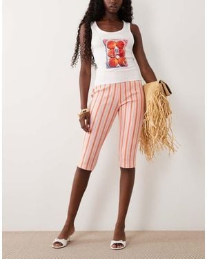 Miss Selfridge Rib Capri Trouser Co-ord - Pink