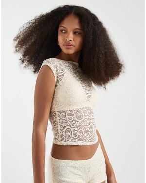 Motel Nova Lace Top - Brown