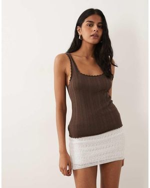 Mango Teen Knitted Mini Skirt - Brown