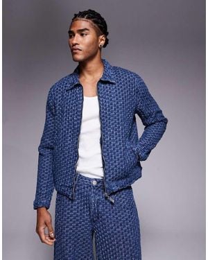 Liquor N Poker Zip Through Denim Jacket Co-ord - Blue