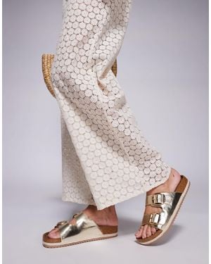 South Beach Double Buckle Espadrille Sandals - Multicolor