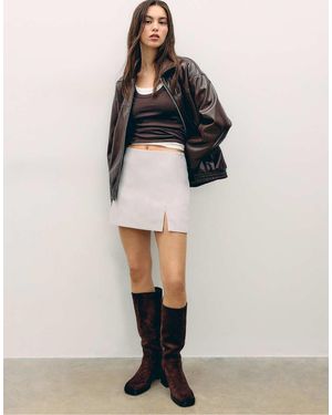 Stradivarius Skort With Side Split - White