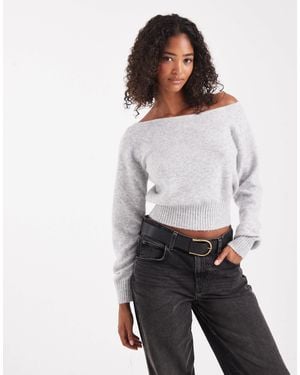 Cotton On Luxe Off Shoulder Knit - Gray