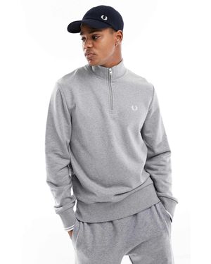 Fred Perry Half Zip Sweatshirt - Grey