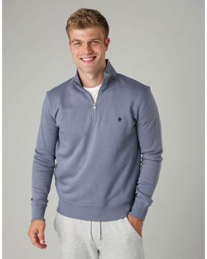 French Connection Cotton Blend Half-Zip Jumper - Blue