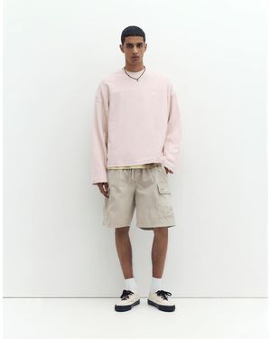 Pull&Bear Ripstop Cargo Bermuda Shorts - Natural