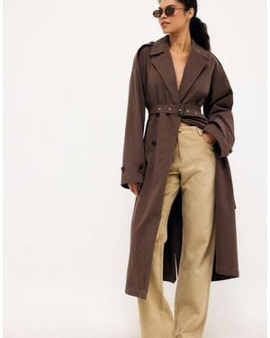 NA-KD Classic Trenchcoat - Brown