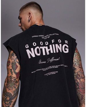 Good For Nothing Oversized Sleeveless T-shirt - Black