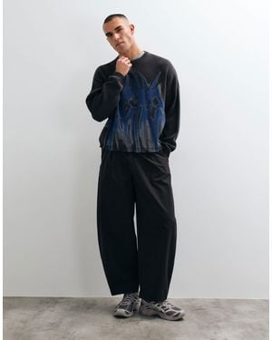 Weekday Oversized Sweater With Spike Graphic - Blue
