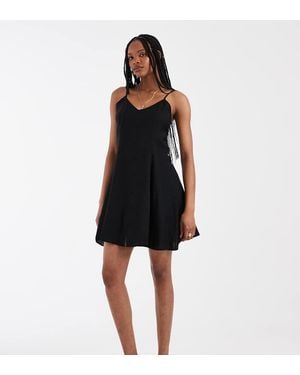 Vero Moda Button Front Cami Mini Skater Dress - Black