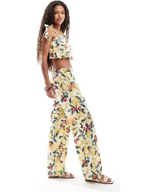 Vero Moda High Waisted Wide Leg Trouser Co-ord - Metallic
