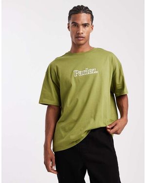 Parlez Oversized T-Shirt Met Geborduurd Logo - Groen