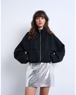 TOPSHOP Seamed Detail Faux Leather Mini - Purple