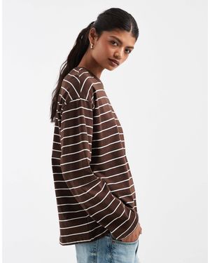 Pieces Long Sleeve T-shirt - Brown