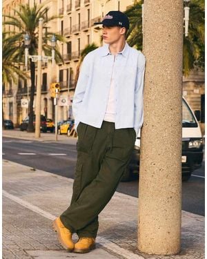 Bershka Baggy Cargo Trousers - Green