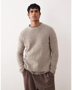 ARKET Wool Alpaca Crew Neck Relaxed Fit Sweater - Brown