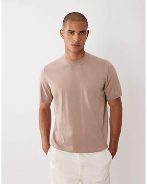 ASOS Essential Relaxed Fine Knit Crew Neck - Natural