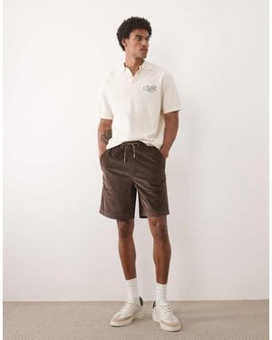 SELECTED Corduroy Drawstring Shorts - Natural