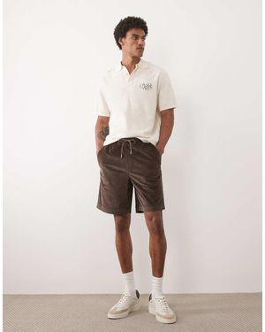 SELECTED Pantalones Cortos Marrones Con Cordón Ajustable De Pana-Marrón - Neutro