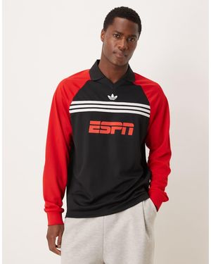 adidas Originals Espn Long Sleeve Polo - Red