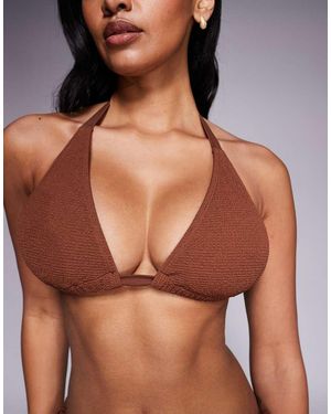 Ivory Rose Fuller Bust Triangle Bikini Top - Brown