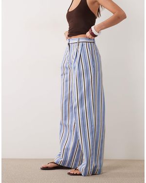 Mango 100% Cotton Baggy Trouser - Blue