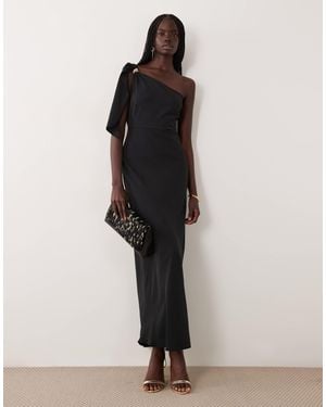 Jdy One Shoulder Maxi Dress With Gold Trim - Black