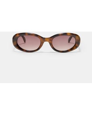 Stradivarius Oval Tortoiseshell Sunglasses - Brown