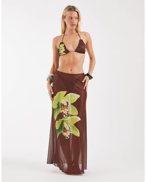 Motel Dartina - jupe - vert dendrobium - Marron