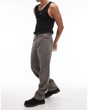 TOPMAN – hochwertige wildlederhose - Grau