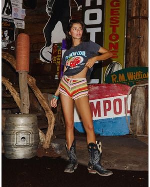 It's Now Cool It's Now Cool Crochet Stripe Shorts - Multicolour