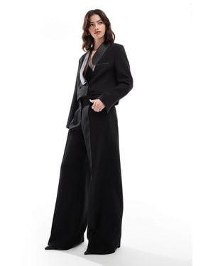 French Connection High Waisted Tailored Tux Pants - Black