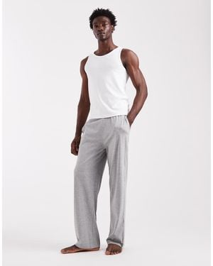 ASOS Pantalones De Estar Por Casa Grises De Punto Liso De - Blanco