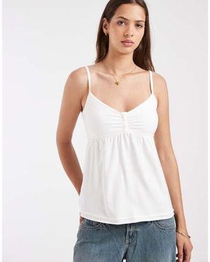 Hollister Canottiera Babydoll Bianca - Bianco