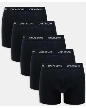 Only & Sons 5 Pack Trunks - Black