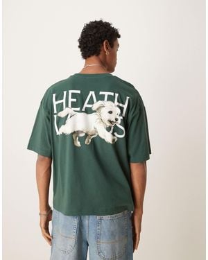 ASOS Boxy Oversized T-Shirt With Dog Graphic - Green