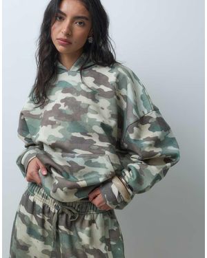 ASOS Conjunto De Sudadera Con Capucha Con Estampado Camuflaje-Verde - Gris