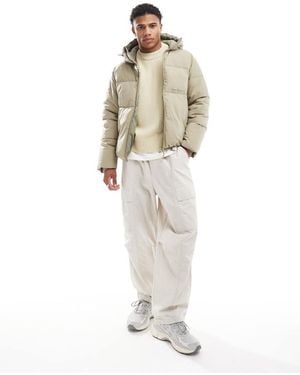Jack & Jones Oversized Boxy Puffer Jacket - White